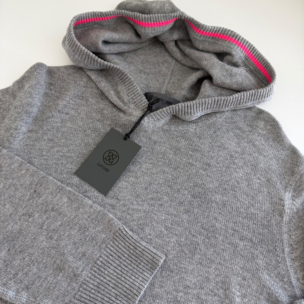 G/Fore Cashmere Hooded Sweater Washable Gray Men's Large NWT golf